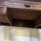 Oak desk and oak veneer feet turned Louis XIII style