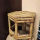 Vintage burnt bamboo side table