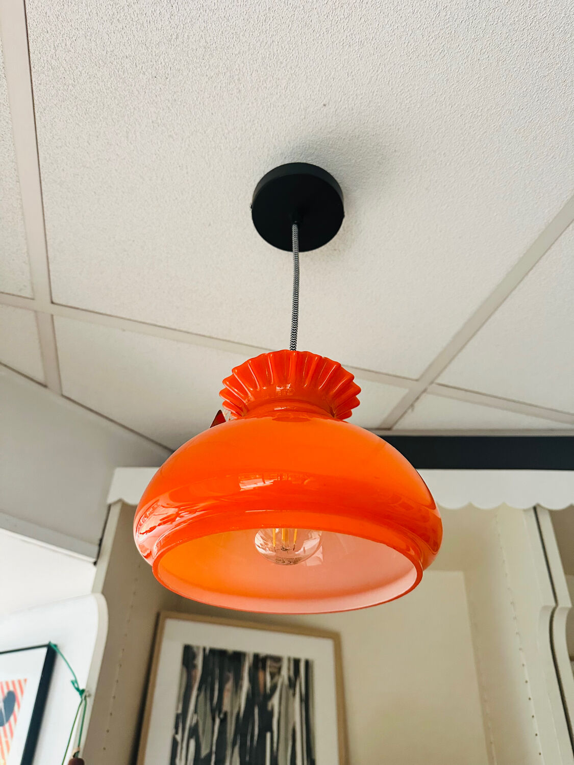 Vintage opaline pendant