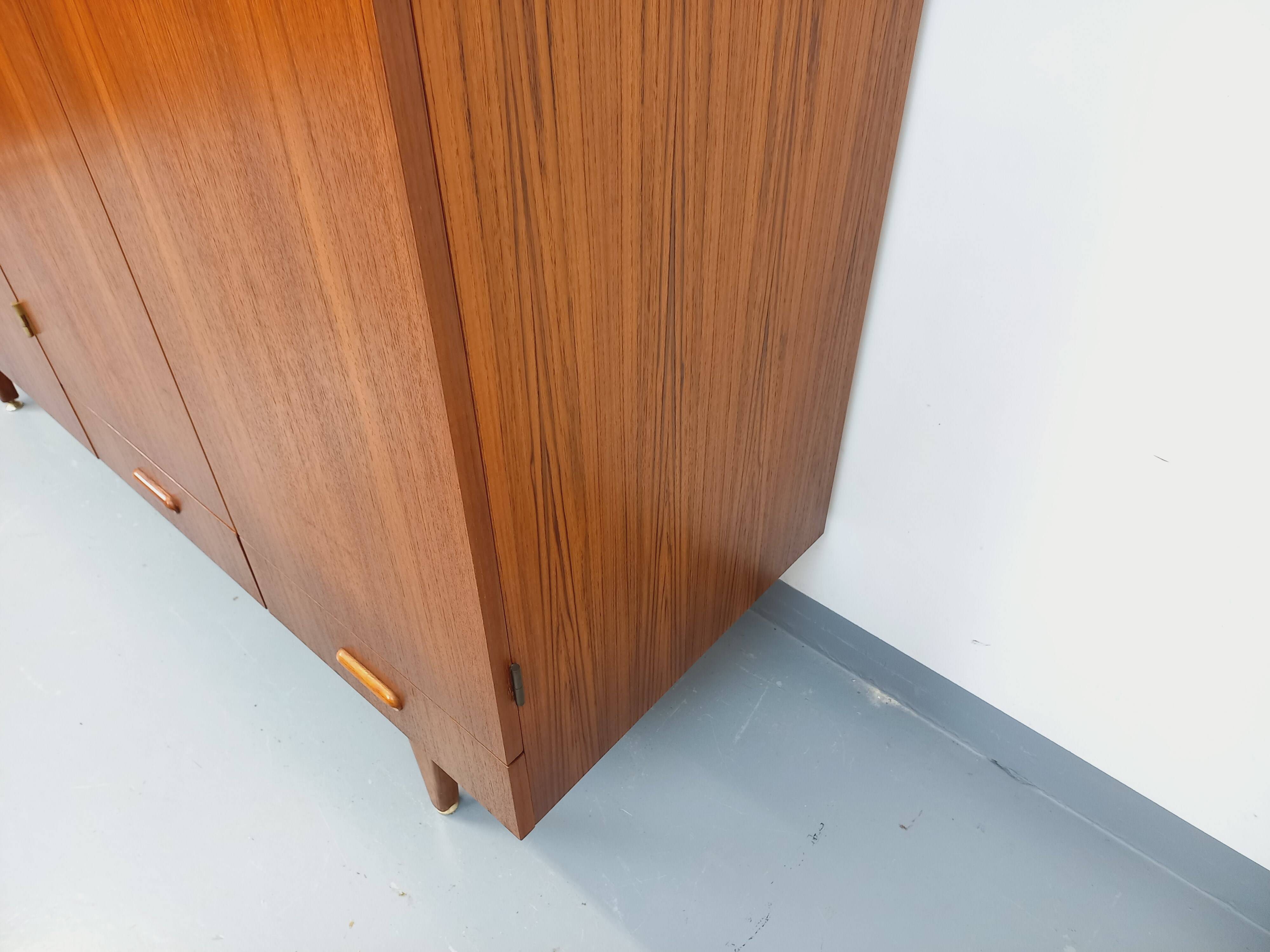 Vintage Scandinavian style teak wardrobe from the 60s