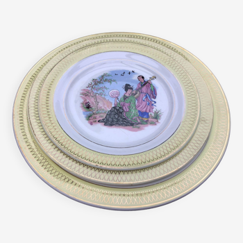 Saint Amand Céranord dish and plates Butterfly model