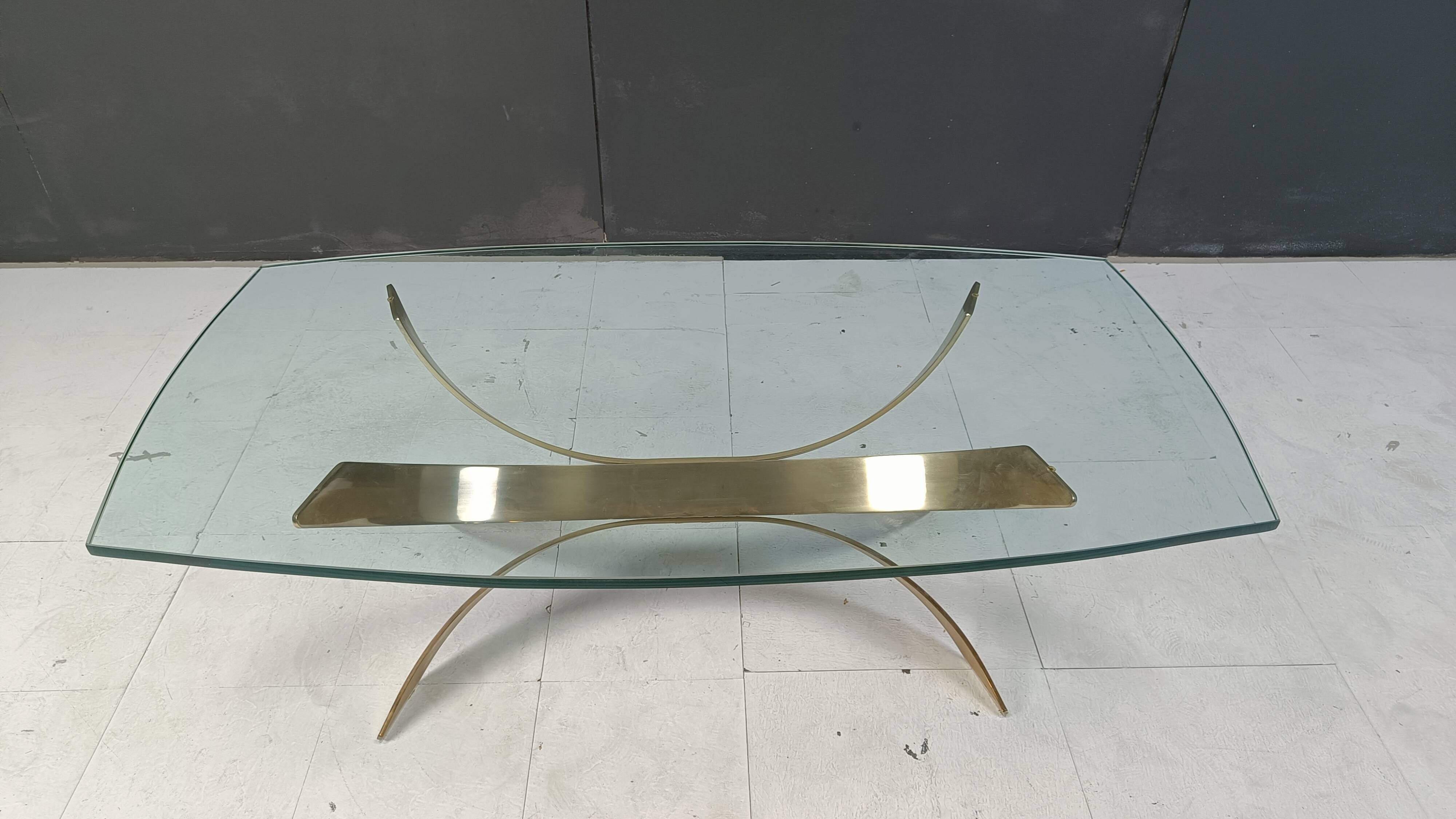 Vintage brass coffee table, 1970s