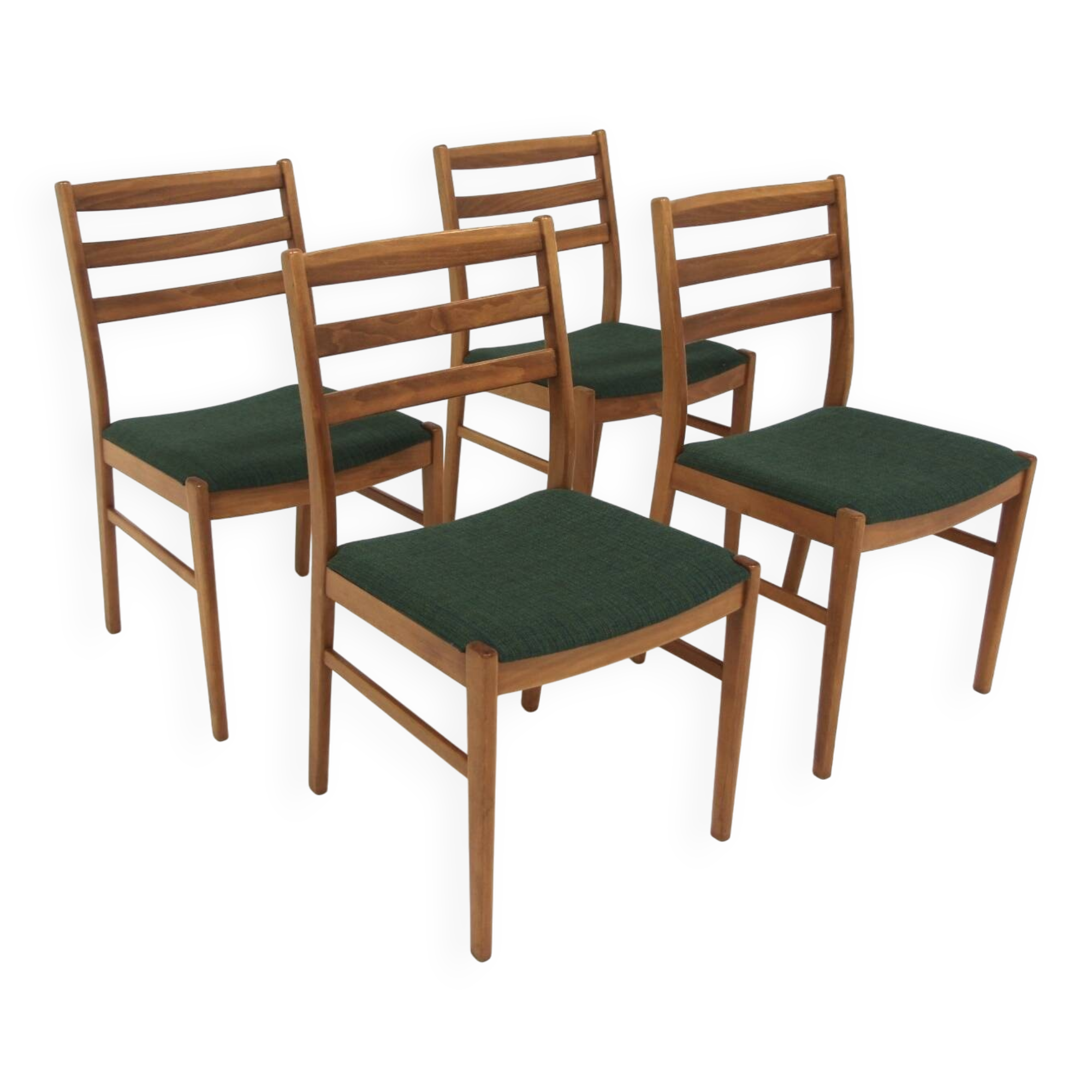 Set of 4 Scandinavian beech chairs, Sweden, 1960