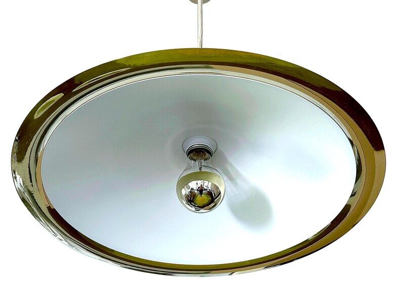 Large Danish Brass Pendant Light