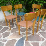 Set of 5 compass foot chairs