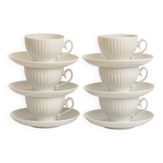 Set of six coffee cups and saucers, Karlskrona, Sweden, 1950s