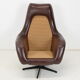Mid-century Rotating Armchair,Leatherette,1980's.