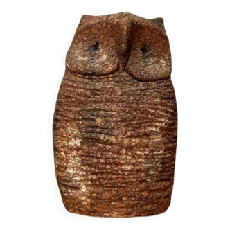 Owl sculpture in Italian pottery from the mid-century by Aldo Londi for Bitossi, 1960s.