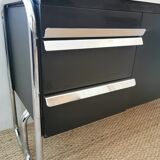 Vintage metallic sideboard in the Bauhaus style of the 70s