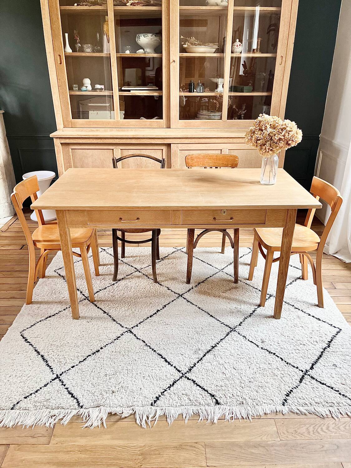 Table vintage année 50 en chêne