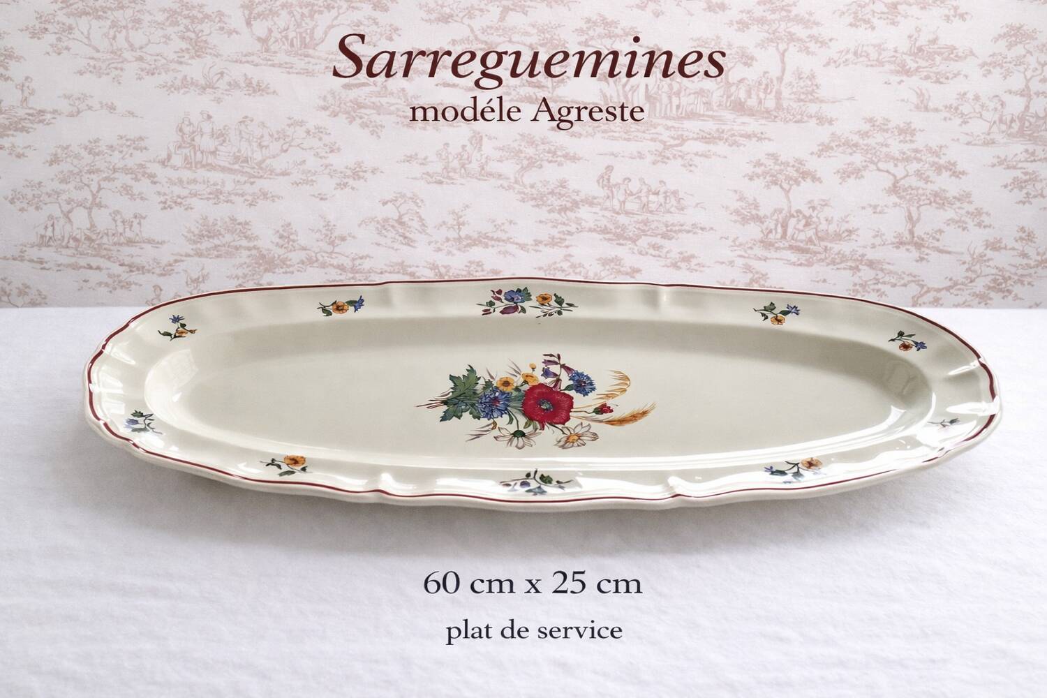 Antique serving dish Sarreguemines model Agreste – around 1900