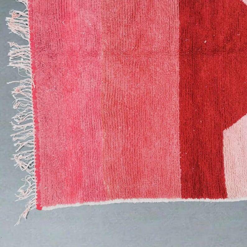 Traditional handmade natural wool beni ourain rug 1.4/2.6 m