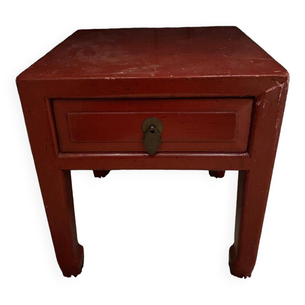 Small Chinese side table in red lacquer 20th century side table 1 ...