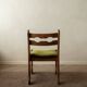 Brutalist Oak Razorback Dining Chairs with Green Velvet, 1970s, Set of 4