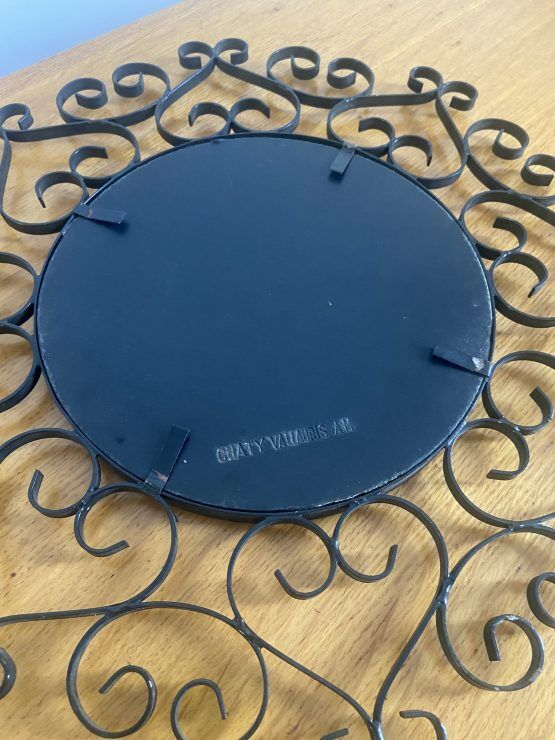 Miroir en fer forgé noir chaty vallauris années 50