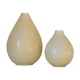 Set of two Nils Thorsson Yellow Faience Marselis Vase Aluminia Royal Copenhagen