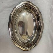 silver serving dish, 1970
