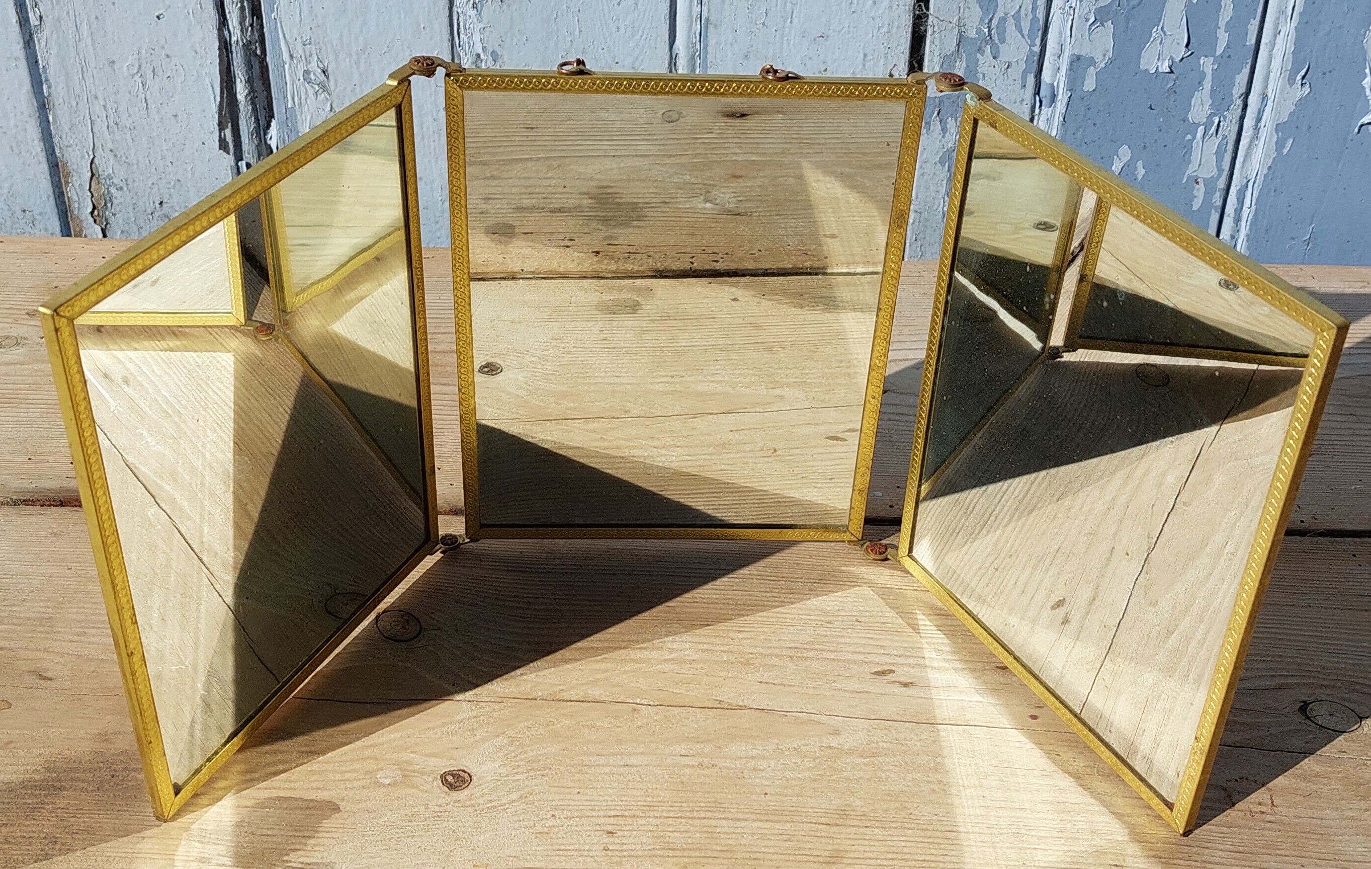 Art deco triptych mirror