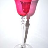 Lined blown crystal stemmed glass