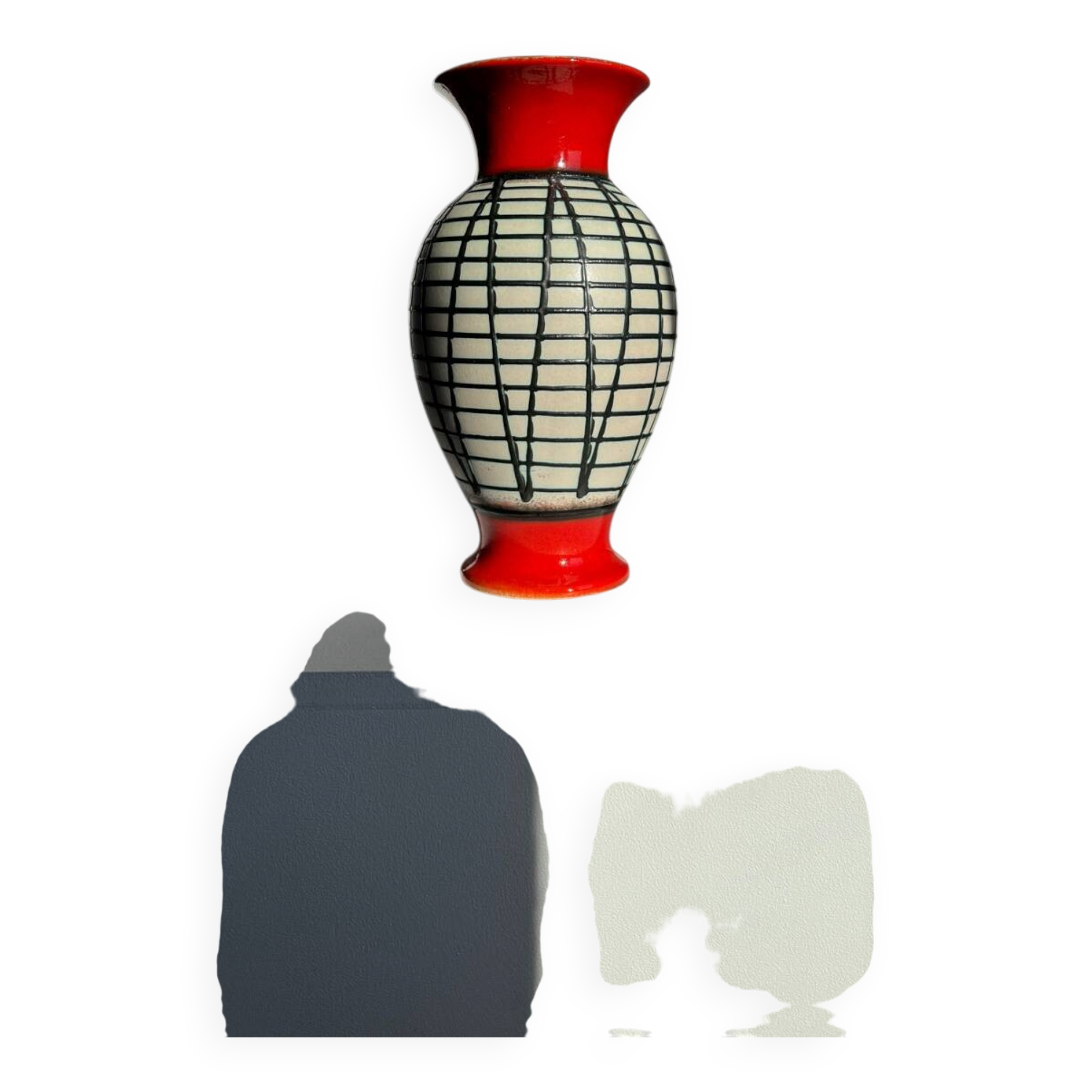 Vintage rare carstens modernist fat lava west german glazed vase