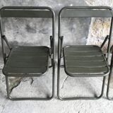 Set of 4 folding military chairs stamped Verhaeghe