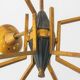 Impressive brass chandelier with opaline globes, Italy 1960s