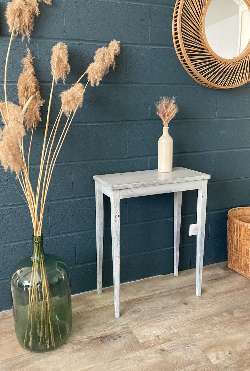 Side table in gray patinated oak