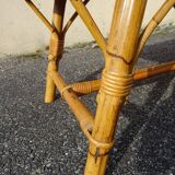 Table basse en rotin vintage an 60
