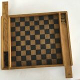 Old wooden toy, Checkers and Goose game 1950s