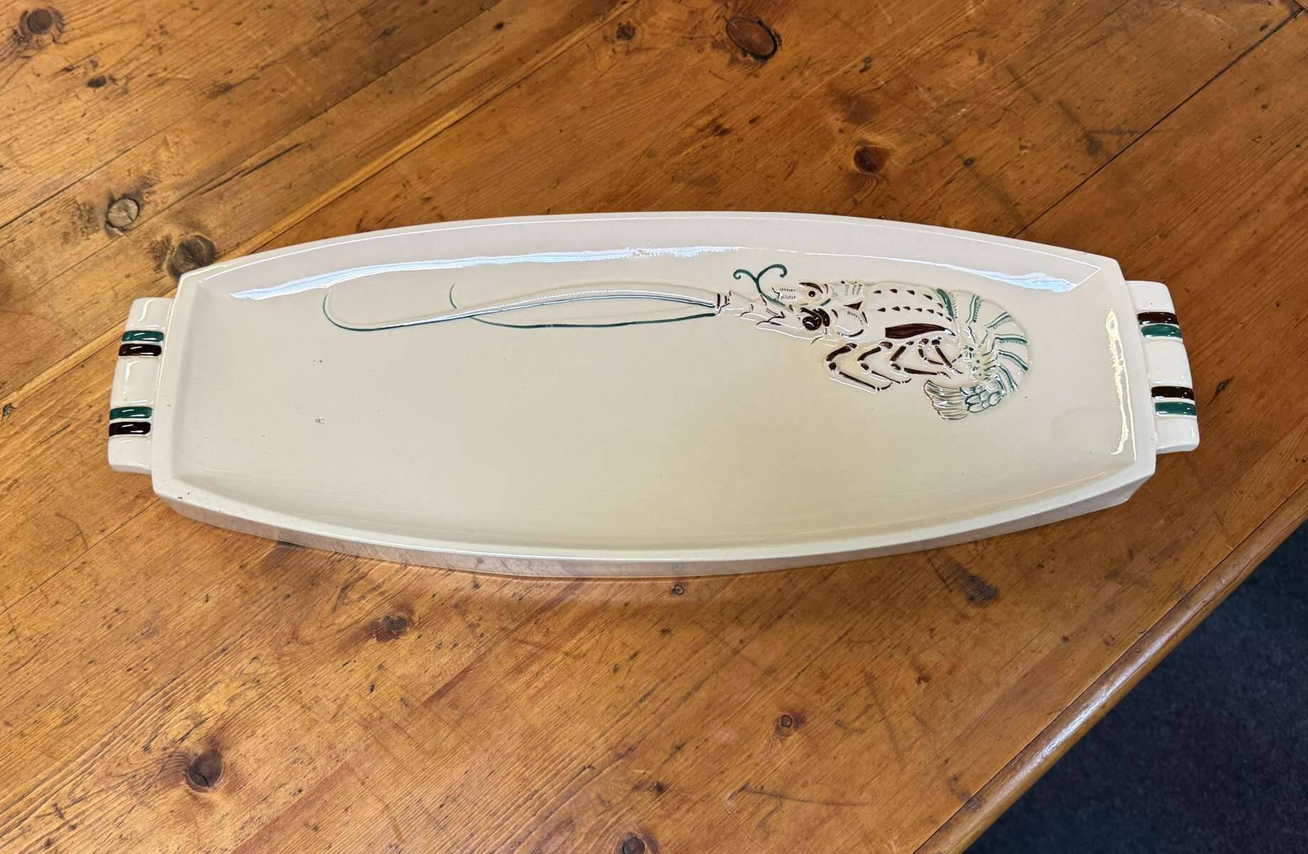 Service à langoustes en faience de Quimper des années 1930