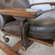 Vintage Panther Lounge Chair with Ottoman / Brown Leather Recliner Armchair