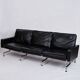 PK31 sofa - 3-seater - black leather - Poul Kjærholm - E. Kold Christensen - 1960s