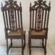 Pair of 2 Henri II neo-renaissance carved lion head chairs