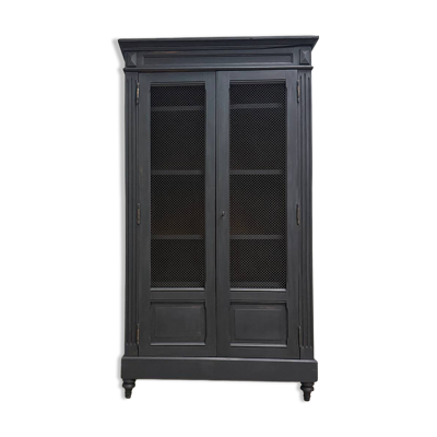 Bibliothèque Directoire patinée noire, rénovée