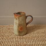 Pichet en grès céramique handmade vintage vase à anse décoration campagne scandinave poterie