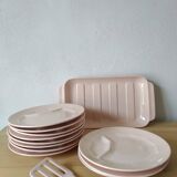 Digoin Sarreguemines Pale Pink Asparagus Set