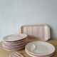 Digoin Sarreguemines Pale Pink Asparagus Set