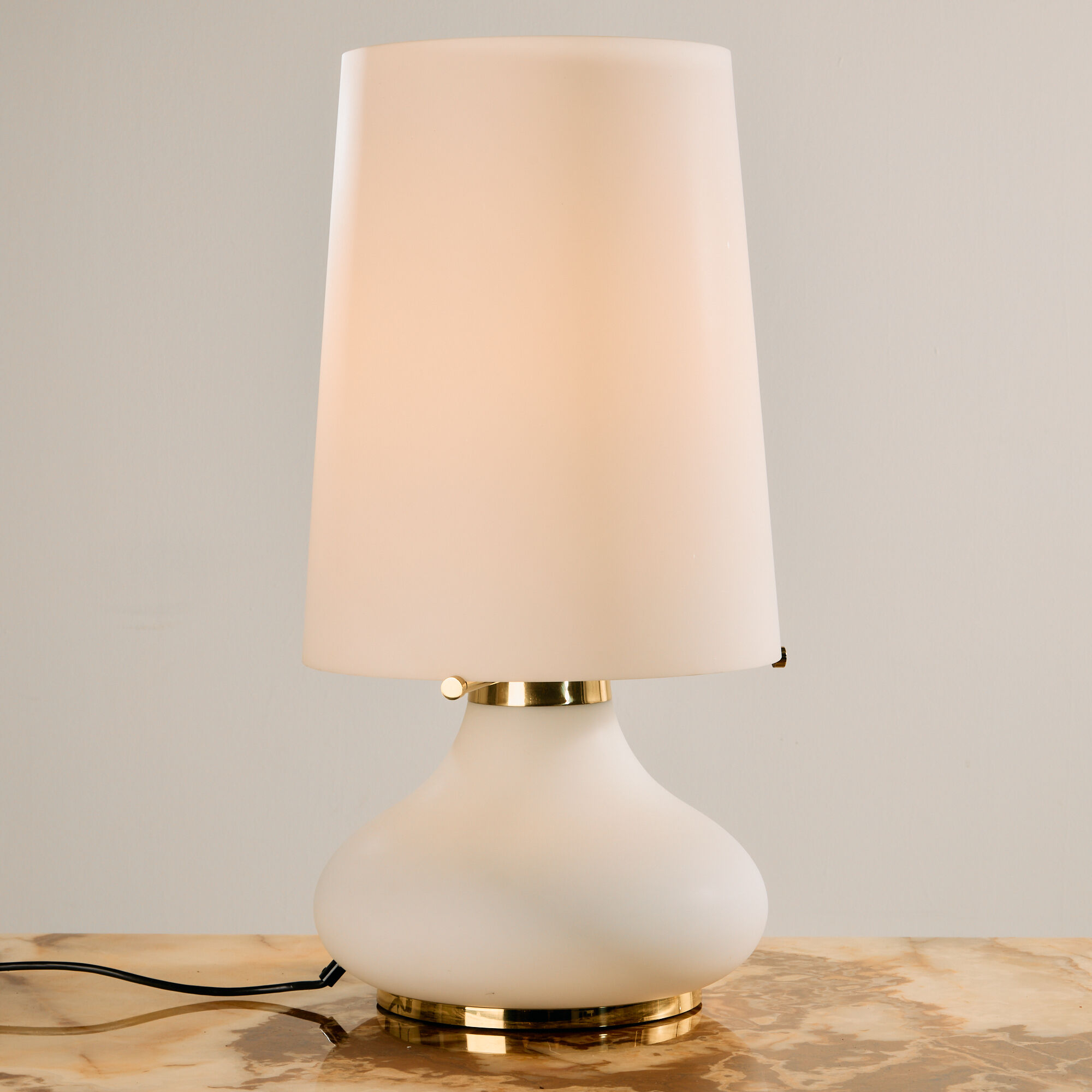 Table lamp in glass by Glashütte Limburg