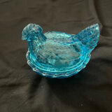 Poule en verre de laitier rare