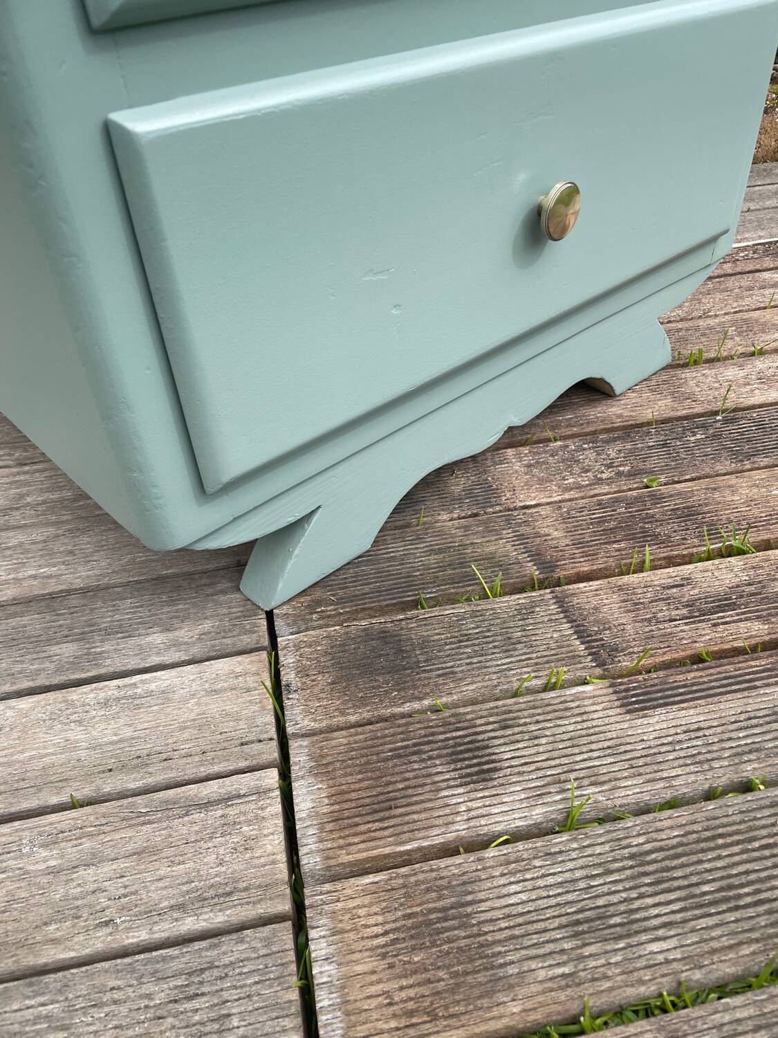 Vintage 1950 water green chiffonier