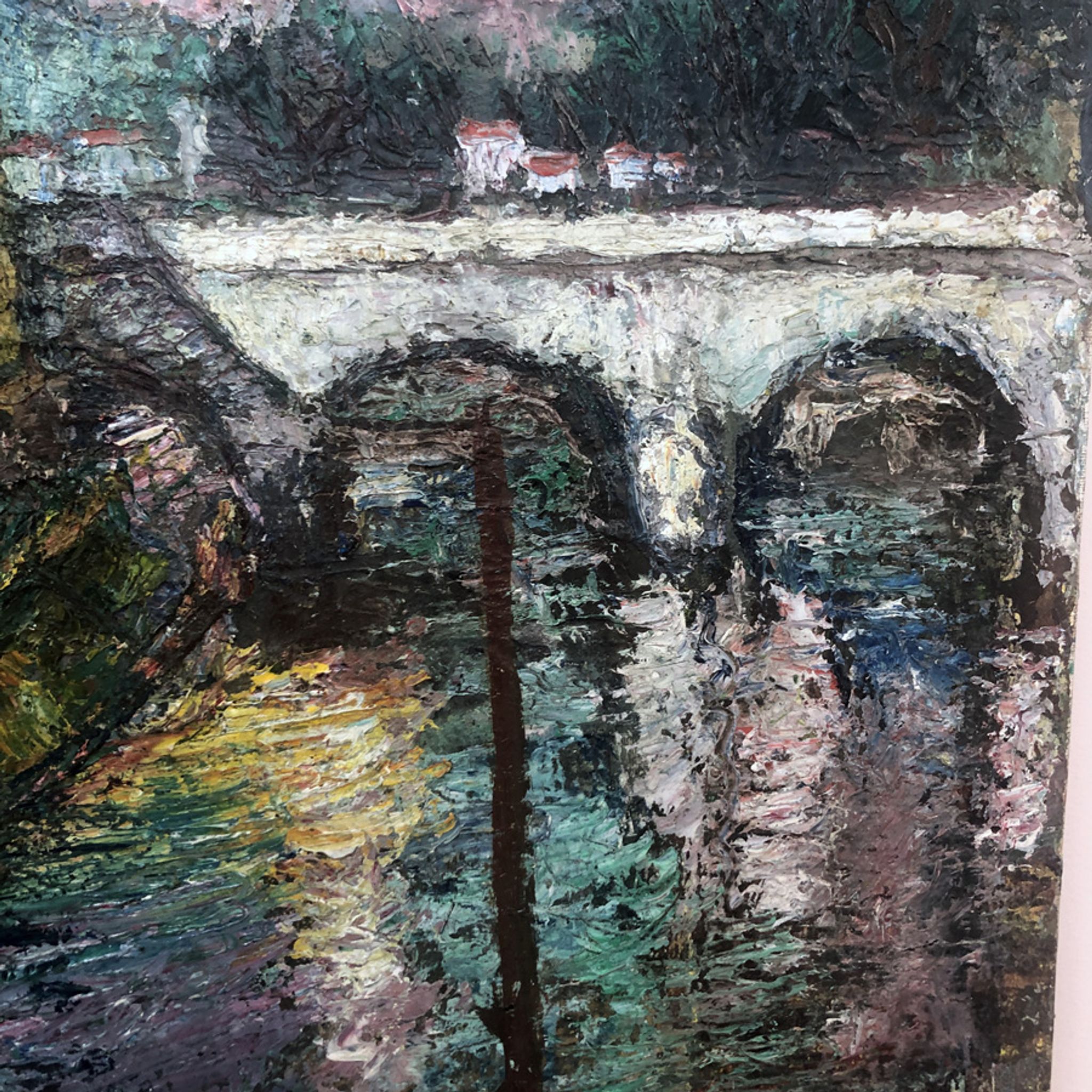 Tableau  "Les quais" 50's signé Truchetet