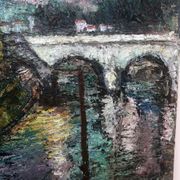 Tableau  "Les quais" 50's signé Truchetet