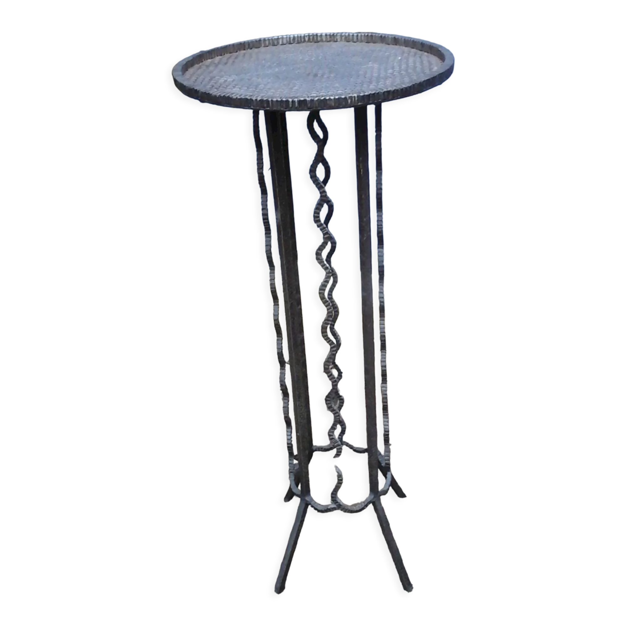 Metal side table vintage wrought iron