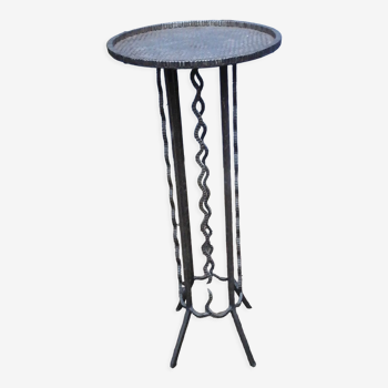 Metal side table vintage wrought iron