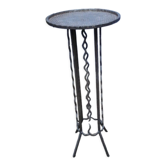 Metal side table vintage wrought iron