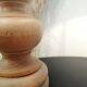 Vintage table lamp year 1980 in turned wood.