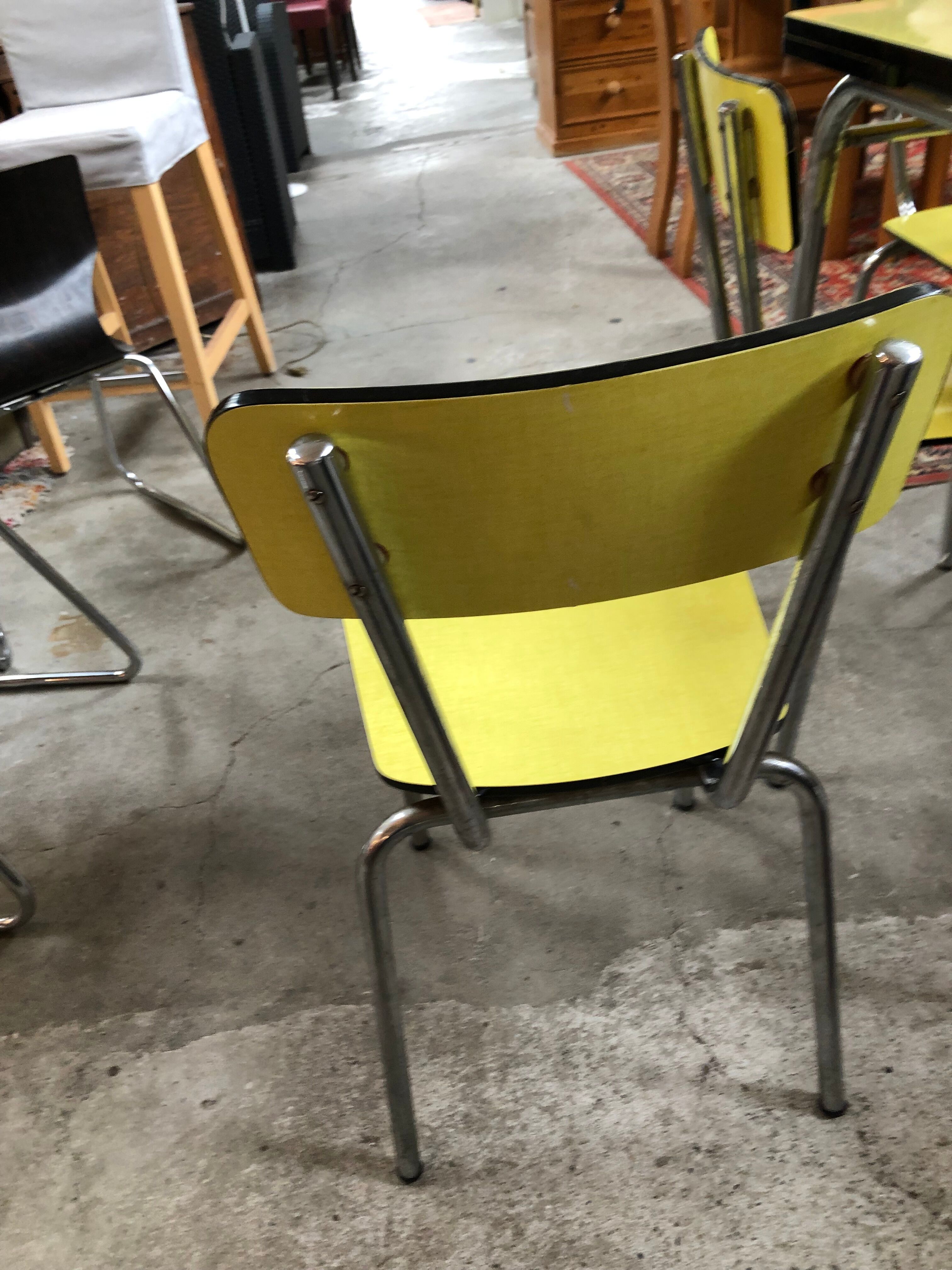 table + 4 chairs formica vintage 1960