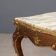 Small antique baroque-style table in carved fir and marble from the 19th century.