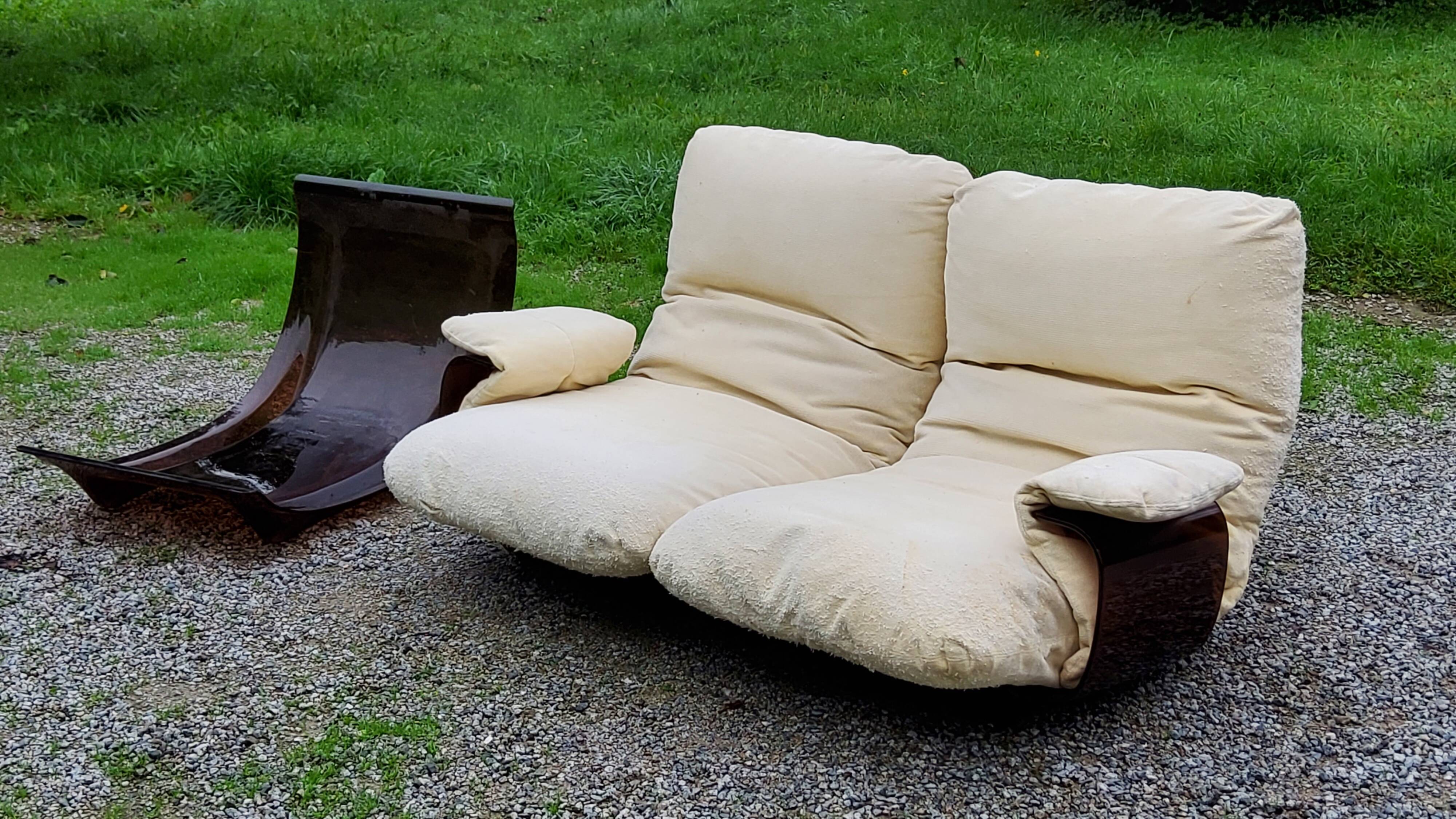 Michel Ducaroy Ligne Roset Marsala model designer sofa and 1970s armchair shell