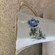 Coffee service in white porcelain pattern pink blue art deco